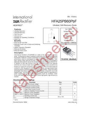 HFA25PB60PBF datasheet  